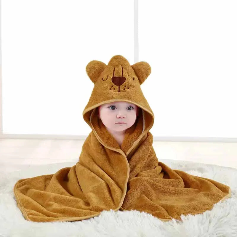 Baby Hooded Bath Towel Soft Swaddle Wrap Blanket for Newborns