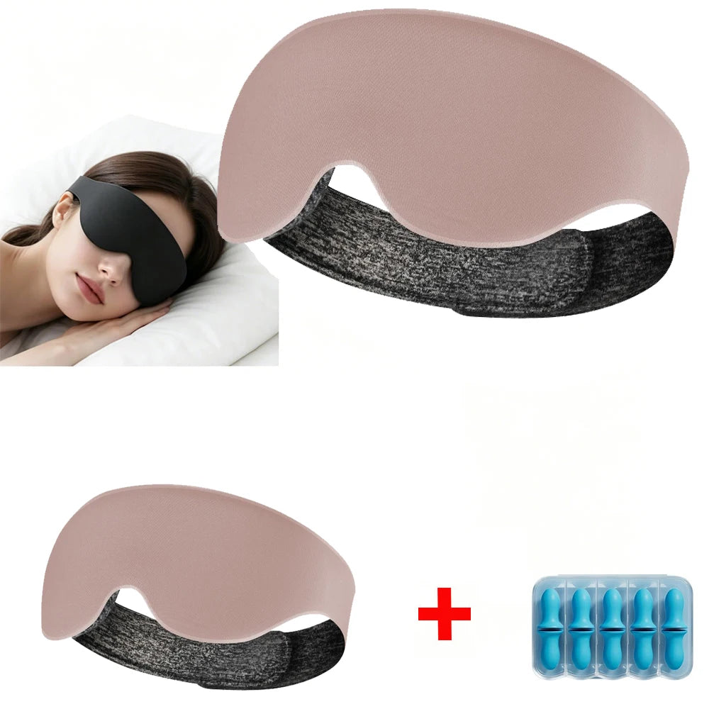 3D Sleep Mask Breathable Soft Eye Cover Light Blocking Adjustable Strap