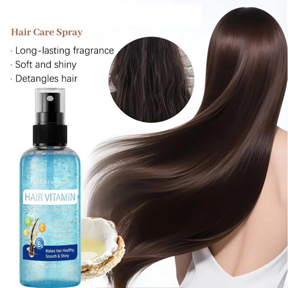 Hair Vitamin Serum Spray with Argan Macadamia Avocado Oil 100g