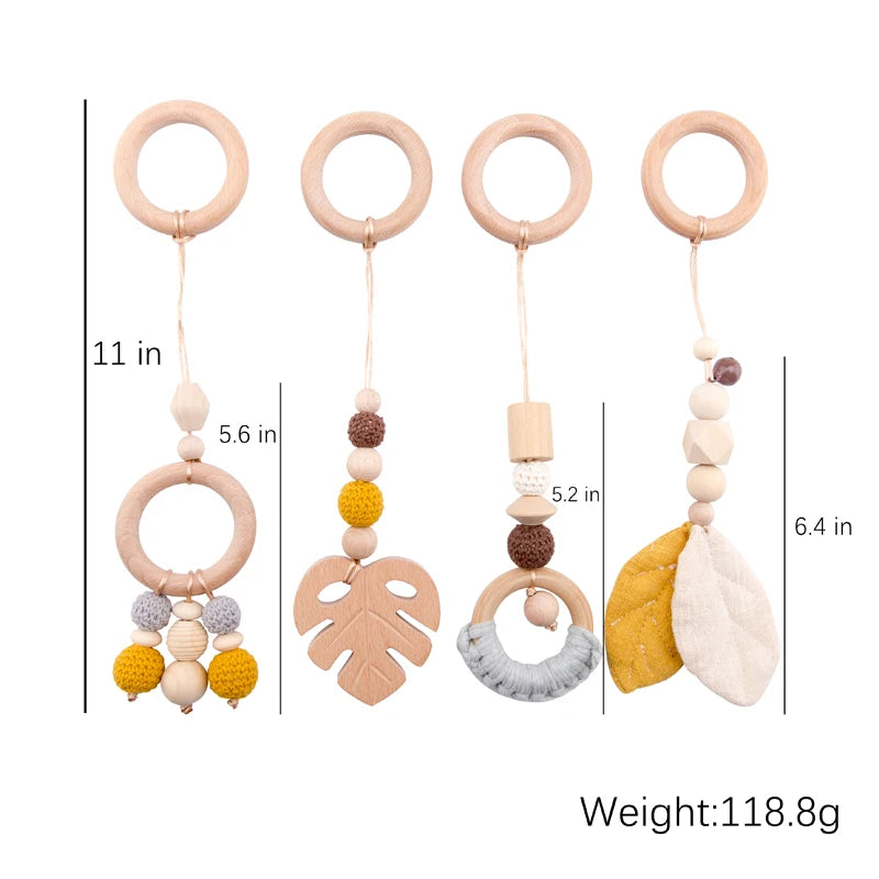 Wooden Baby Play Gym Toys Nordic Nursery Sensory Toys Infant Gift