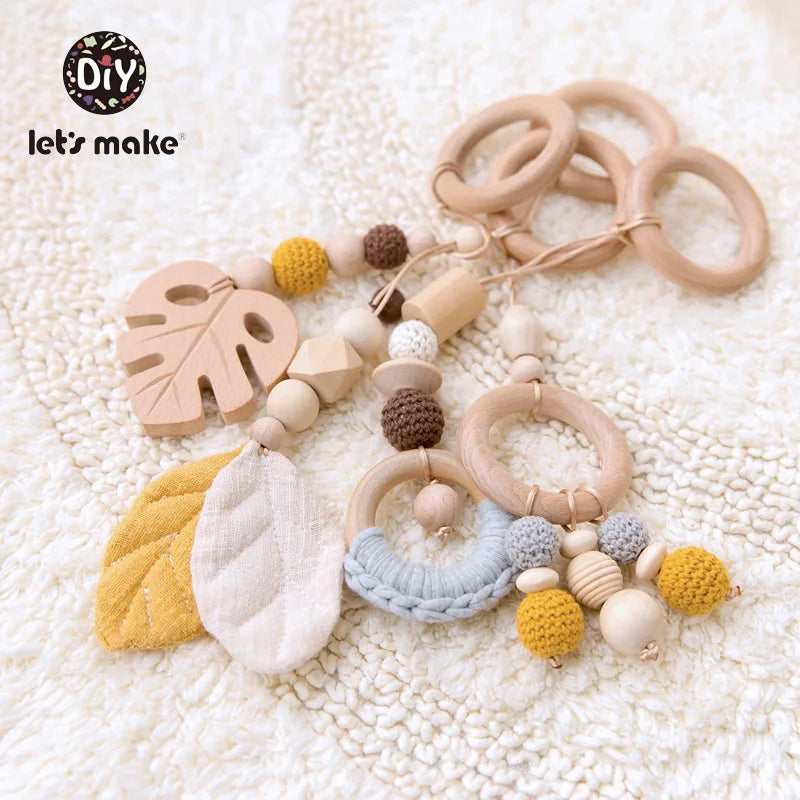 Wooden Baby Play Gym Toys Nordic Nursery Sensory Toys Infant Gift
