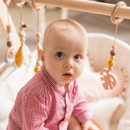 Wooden Baby Play Gym Toys Nordic Nursery Sensory Toys Infant Gift