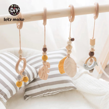 Wooden Baby Play Gym Toys Nordic Nursery Sensory Toys Infant Gift