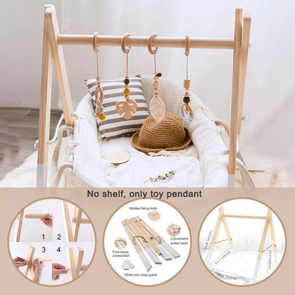 Wooden Baby Play Gym Toys Nordic Nursery Sensory Toys Infant Gift