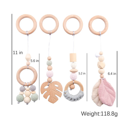 Wooden Baby Play Gym Toys Nordic Nursery Sensory Toys Infant Gift