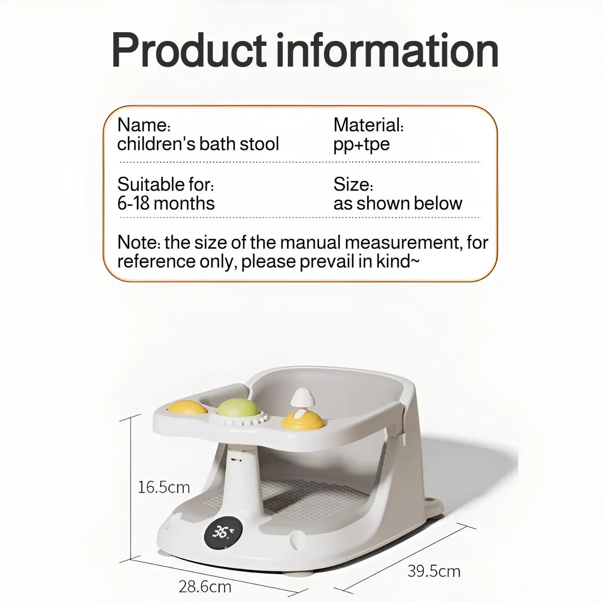 Baby Bath Seat for 6 Months & Up Infant Bathtub Seat with Rinse Cup