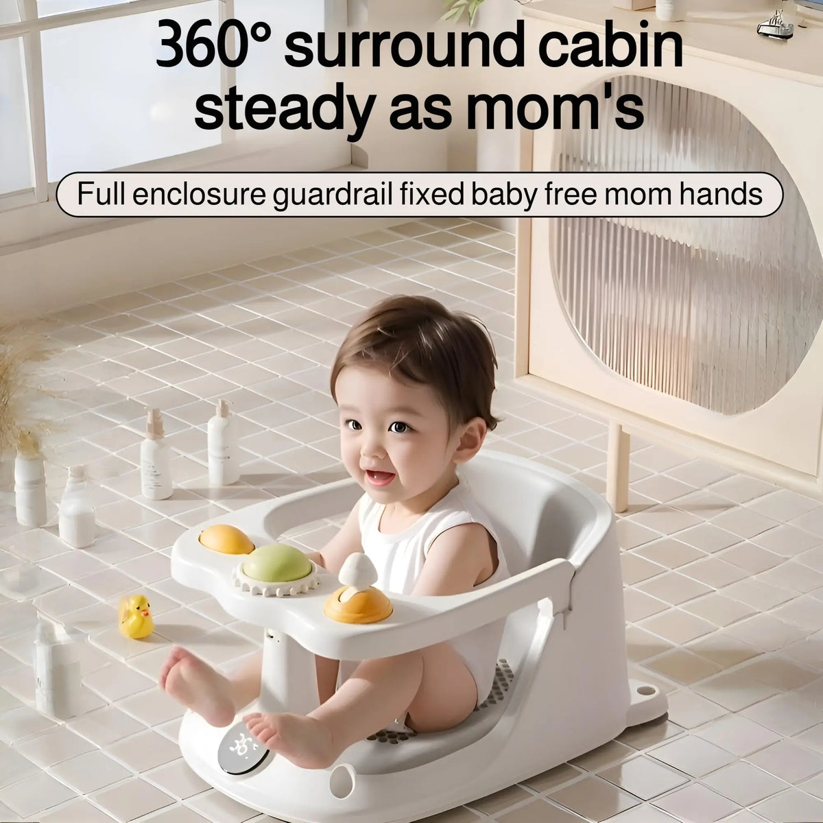 Baby Bath Seat for 6 Months & Up Infant Bathtub Seat with Rinse Cup