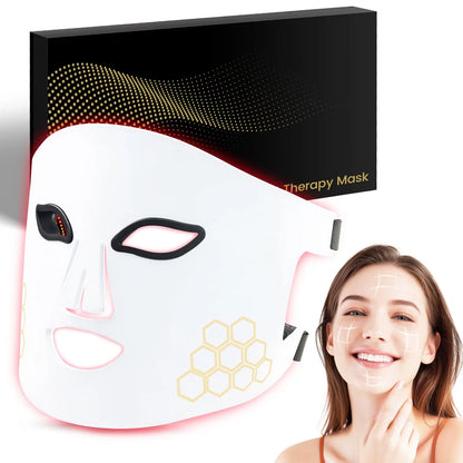 LED Face Mask Light Therapy Red Blue Infrared Facial Skin Care