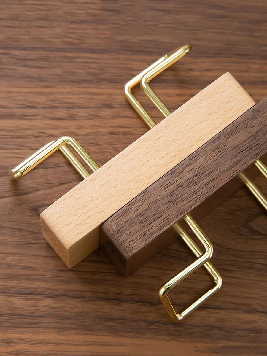 Wooden Business Card Holder Desk Organizer Office Display Stand
