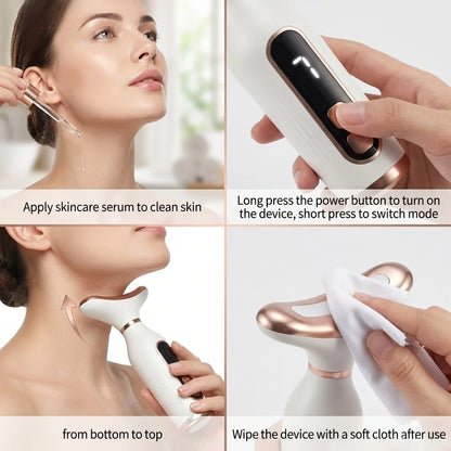 7 Color LED EMS Face & Neck Massager LCD Beauty Skin Care Device
