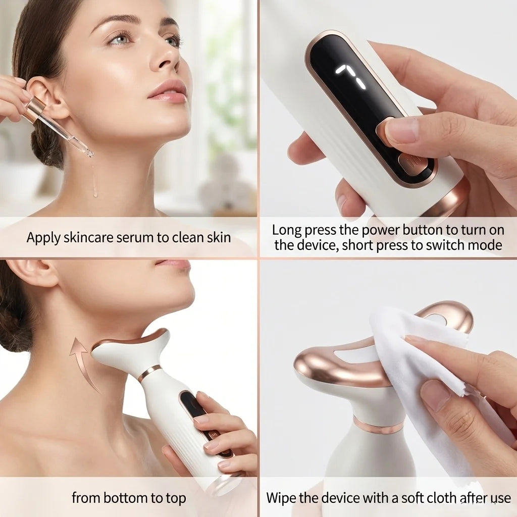 7 Color LED EMS Face & Neck Massager LCD Beauty Skin Care Device
