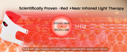 LED Face Mask Light Therapy Red Blue Infrared Facial Skin Care