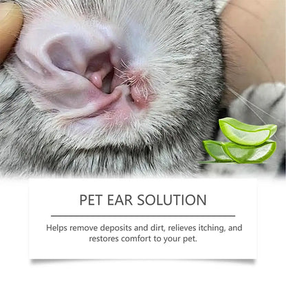 Pet Ear Cleaner Drops for Dogs & Cats Earwax Odor & Itch Care