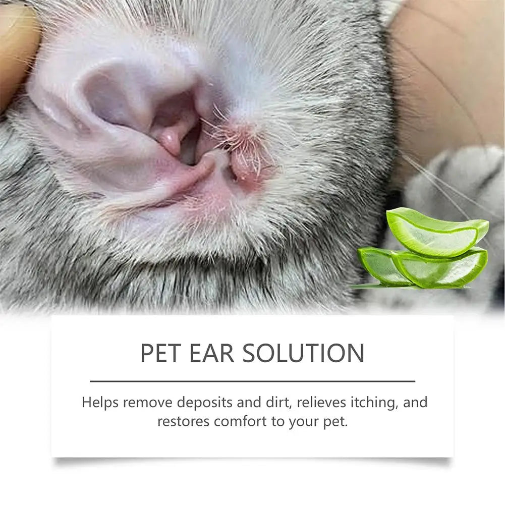 Pet Ear Cleaner Drops for Dogs & Cats Earwax Odor & Itch Care