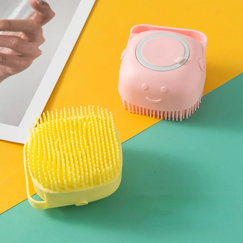 Dog Shampoo Brush Soft Silicone Bath Massager Grooming Brush for Cats