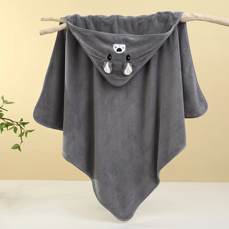 Baby Hooded Bath Towel Soft Absorbent Newborn Swaddle Wrap Blanket