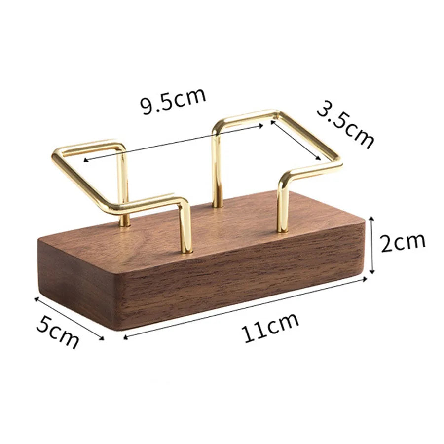 Wooden Business Card Holder Desk Organizer Office Display Stand