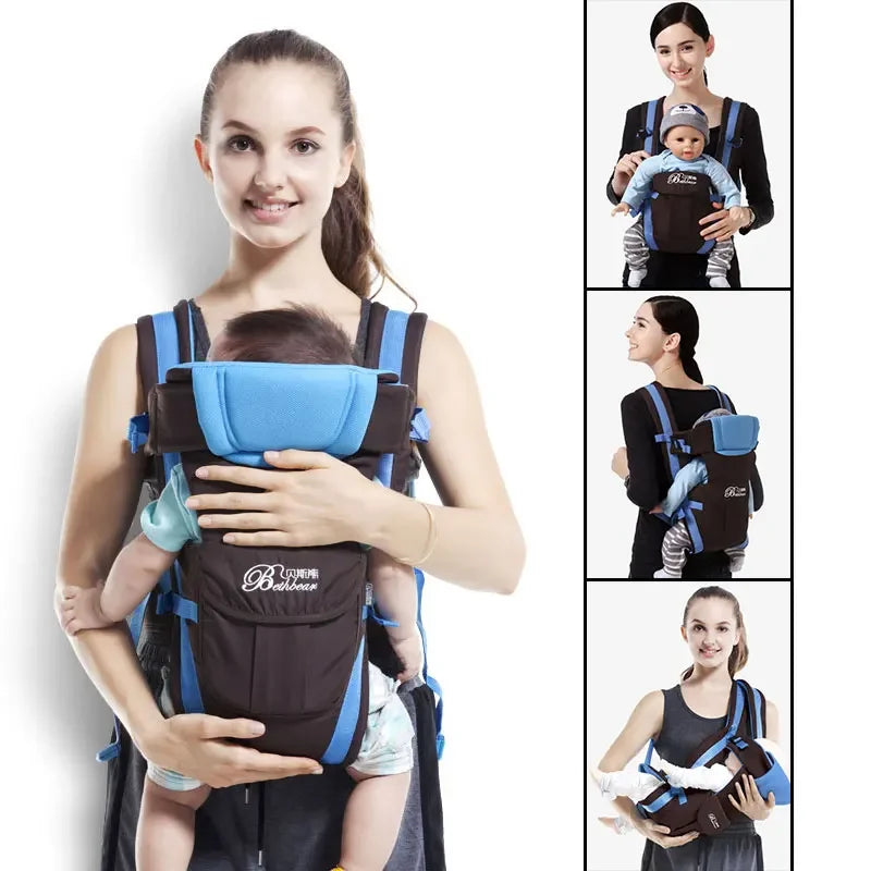 4-in-1 Baby Carrier Ergonomic Adjustable Sling Backpack Newborn Toddler