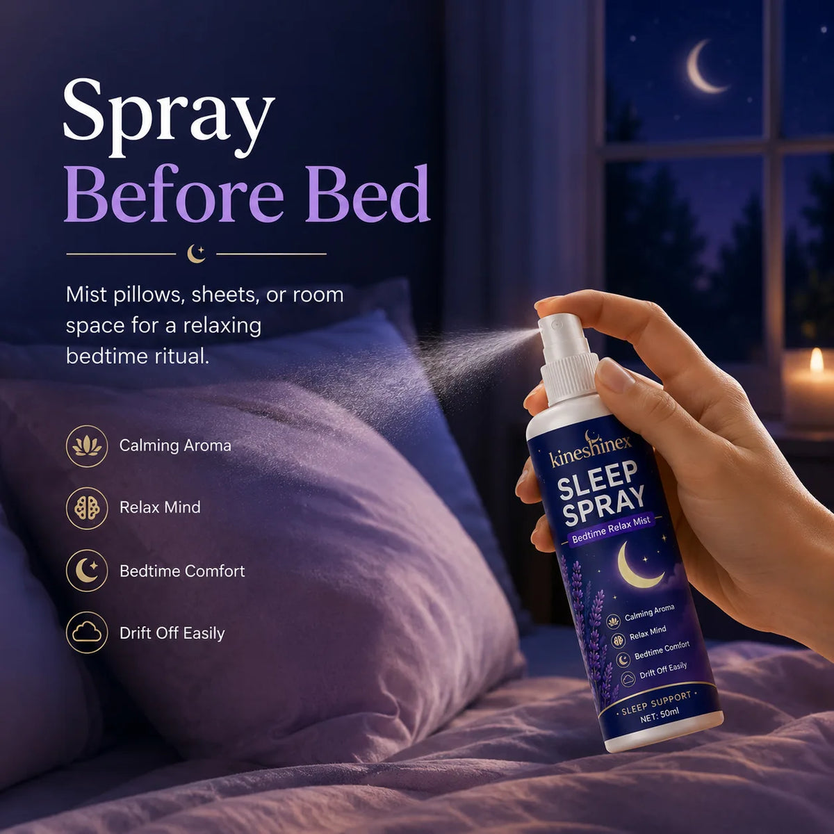 Sleep Spray Bedtime Relaxation Pillow & Room Mist Calming Aroma
