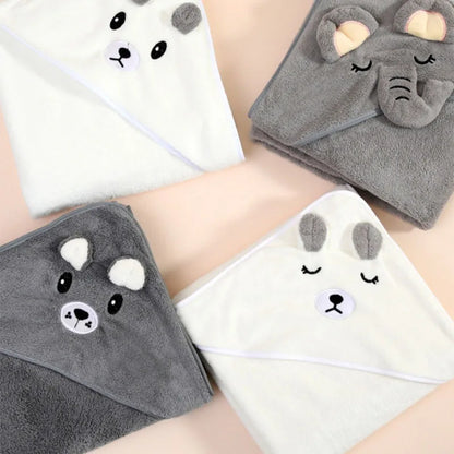 Baby Hooded Bath Towel Soft Absorbent Newborn Swaddle Wrap Blanket