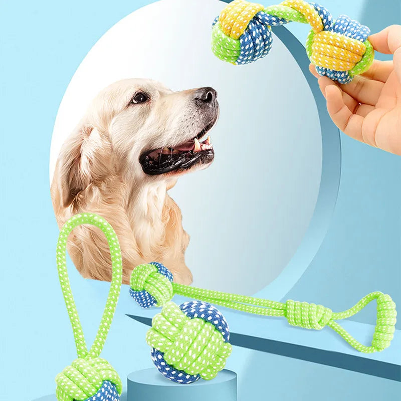 Dog Rope Chew Toy Interactive Cotton Ball Puppy Toy for Small Large Dogs