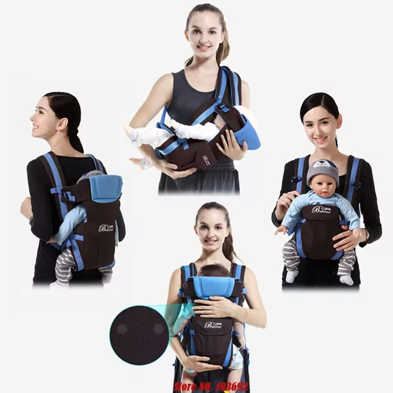 4-in-1 Baby Carrier Ergonomic Adjustable Sling Backpack Newborn Toddler