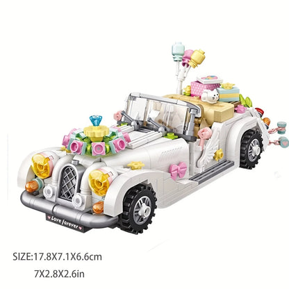 Kids Wedding Car Building Blocks Toy Set Pretend Play Construction