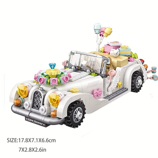 Kids Wedding Car Building Blocks Toy Set Pretend Play Construction