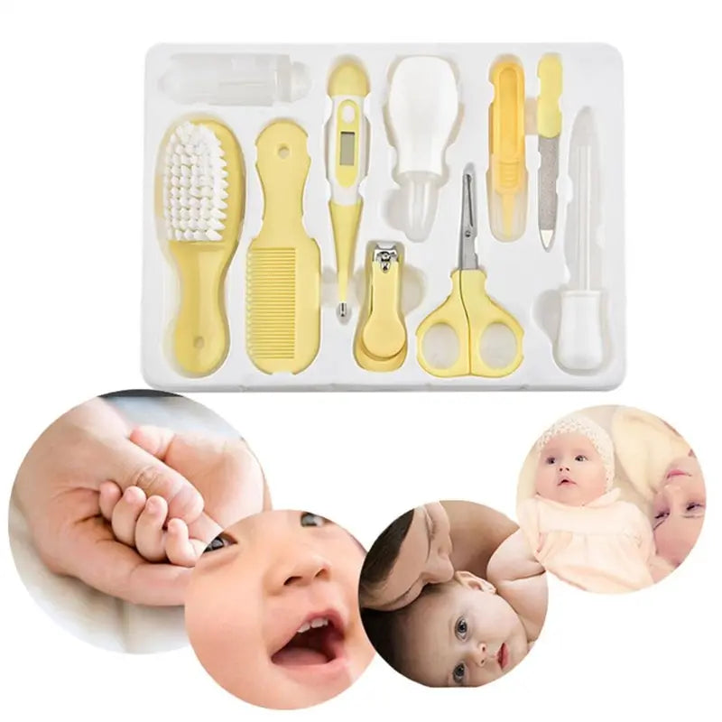 10PCS Baby Grooming Kit Newborn Health Care Nail Hair Thermometer Set