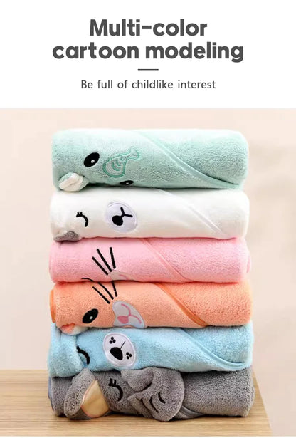 Baby Hooded Bath Towel Soft Absorbent Newborn Swaddle Wrap Blanket