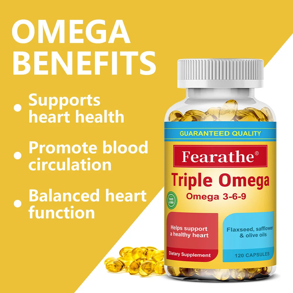 Omega 3 6 9 Capsules Essential Fatty Acids Daily Wellness Support