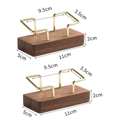Wooden Business Card Holder Desk Organizer Office Display Stand