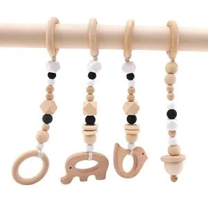 Wooden Baby Play Gym Toys Nordic Nursery Sensory Toys Infant Gift