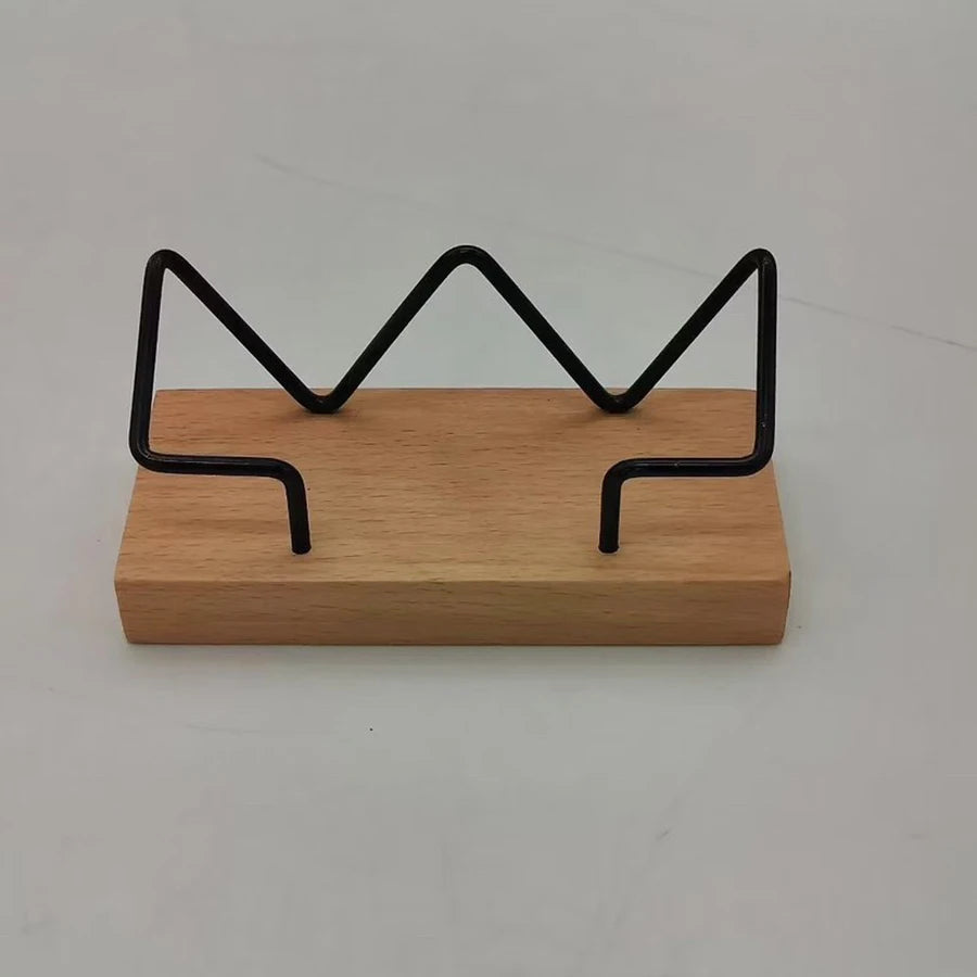 Wooden Business Card Holder Desk Organizer Office Display Stand