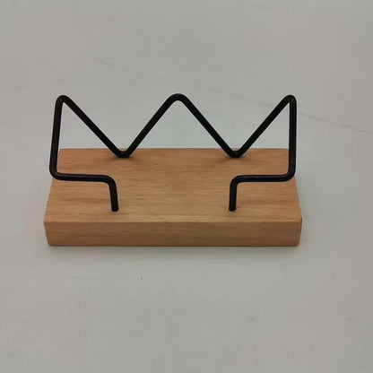 Wooden Business Card Holder Desk Organizer Office Display Stand