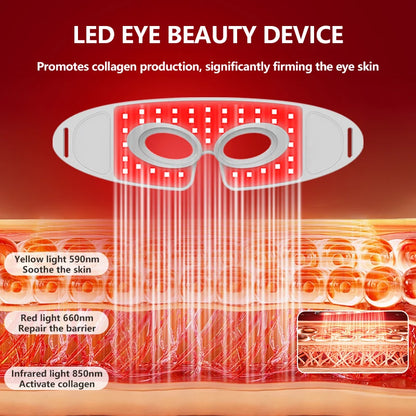 LED Eye Mask Red Light Therapy 3 Modes Under Eye Skin Care