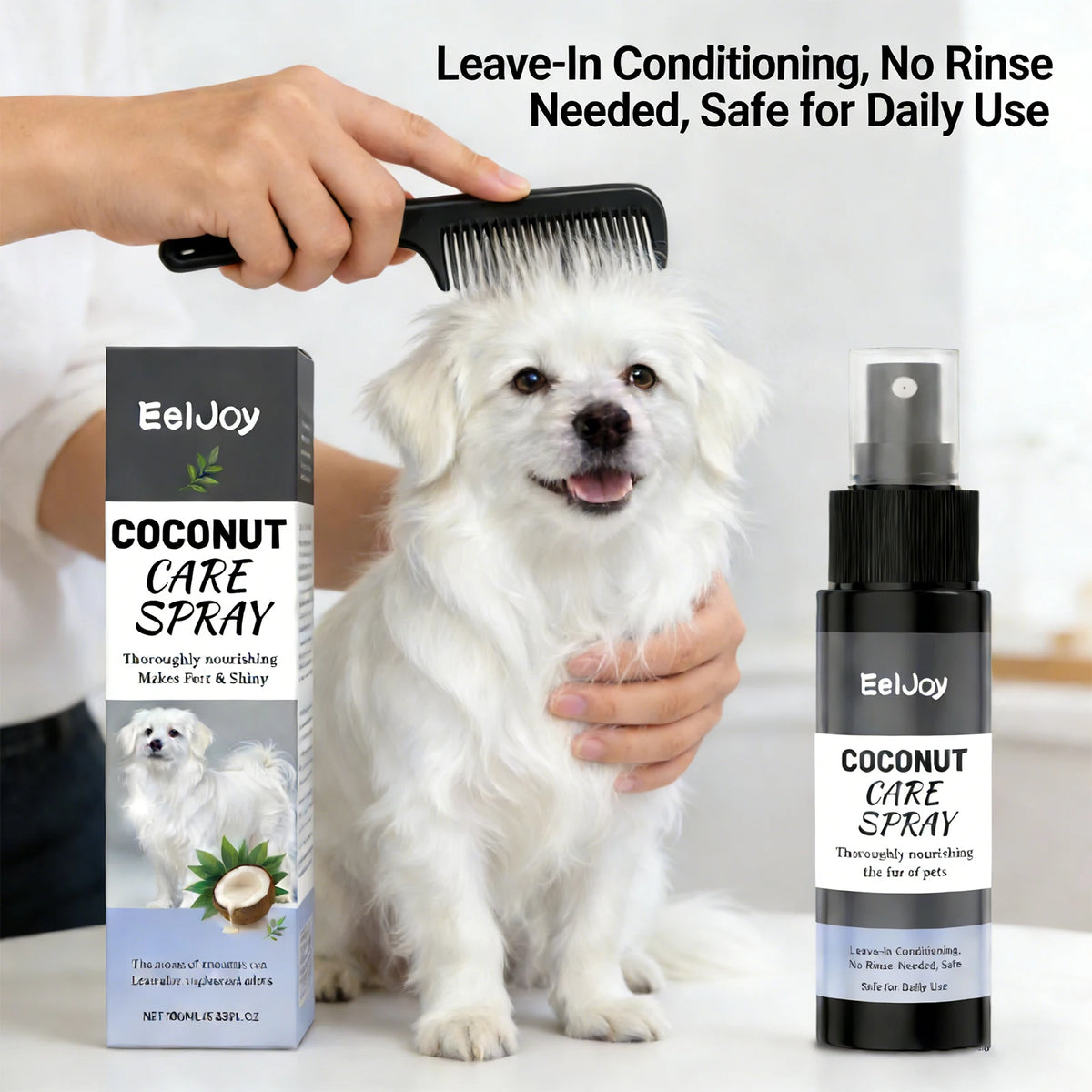 Pet Coconut Grooming Spray Fur Conditioner Odor Care Shine for Dogs Cats