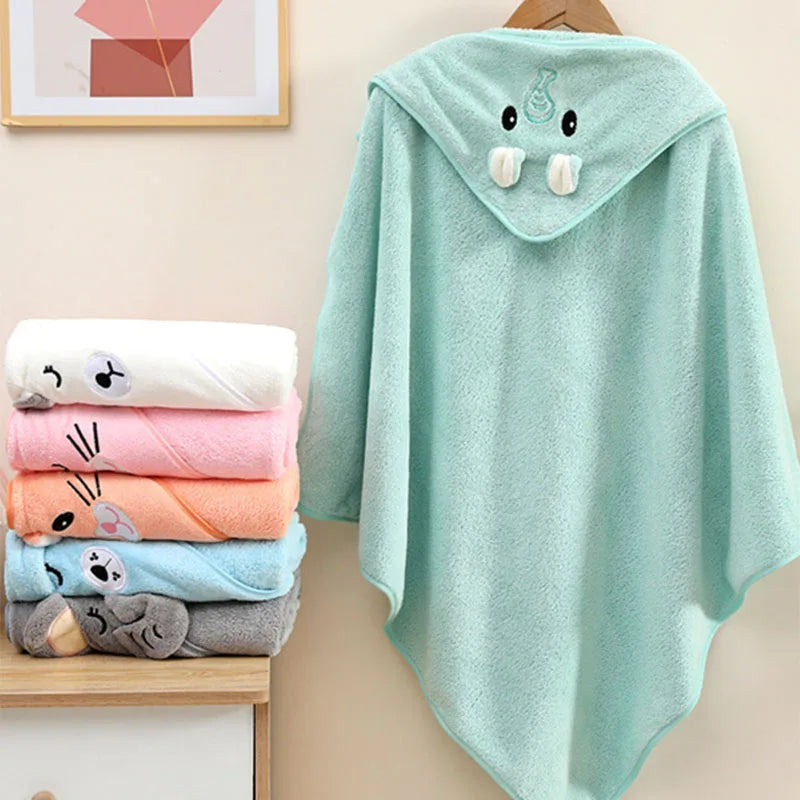 Baby Hooded Bath Towel Soft Absorbent Newborn Swaddle Wrap Blanket