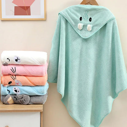 Baby Hooded Bath Towel Soft Absorbent Newborn Swaddle Wrap Blanket