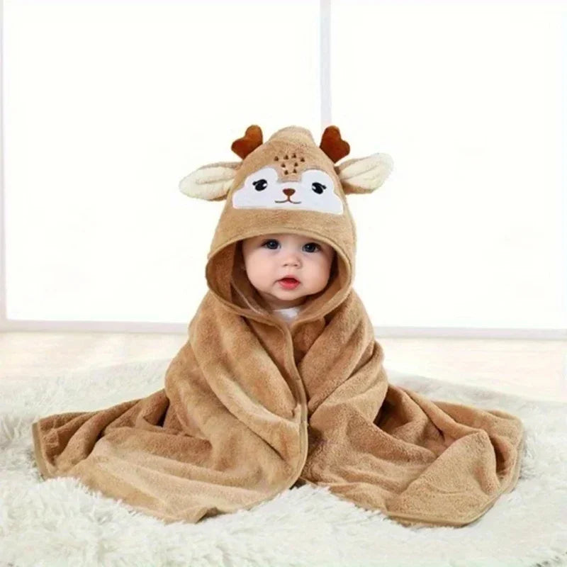 Baby Hooded Bath Towel Soft Swaddle Wrap Blanket for Newborns