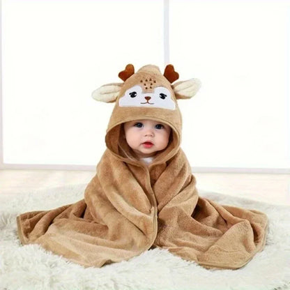 Baby Hooded Bath Towel Soft Swaddle Wrap Blanket for Newborns