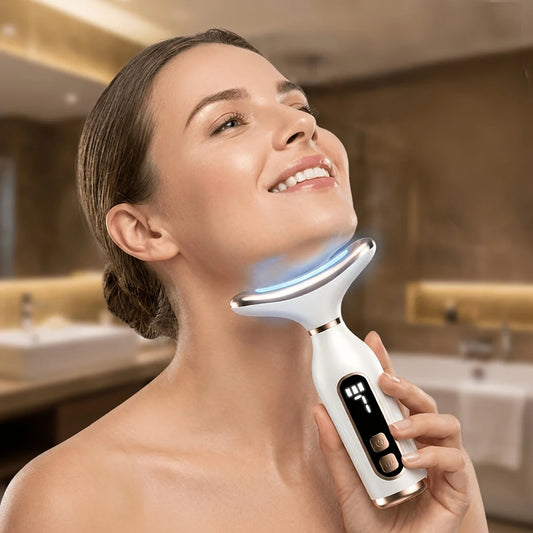 7 Color LED EMS Face & Neck Massager LCD Beauty Skin Care Device