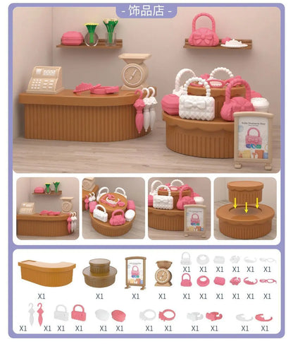 Mini Supermarket Dollhouse Toys Pretend Shopping Educational Play Set