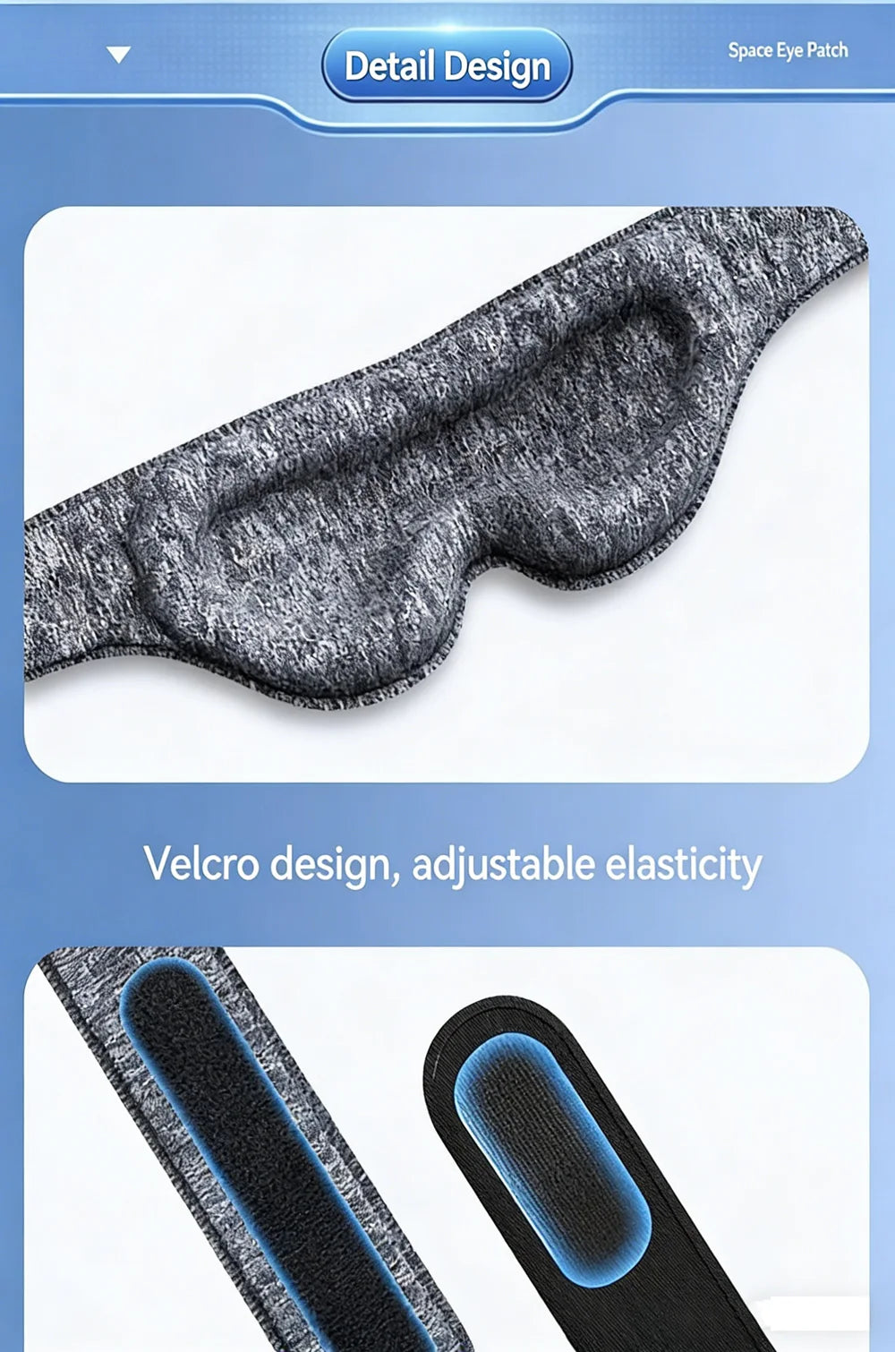 3D Sleep Mask Breathable Soft Eye Cover Light Blocking Adjustable Strap