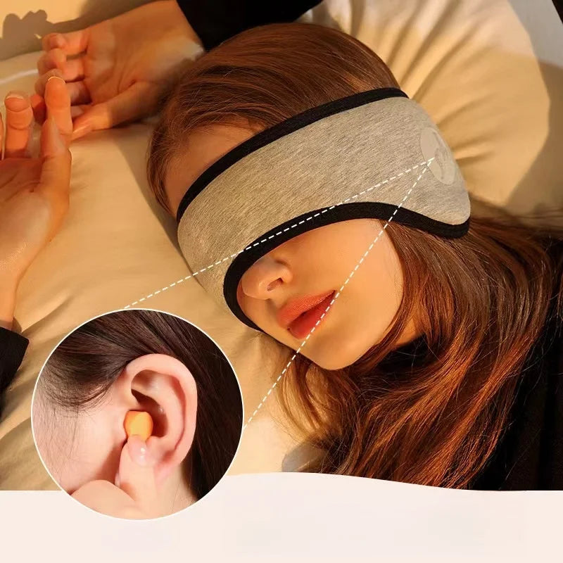 Sleep Earplugs & Adjustable Eye Mask Noise Reduction Travel Set