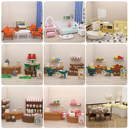 Mini Supermarket Dollhouse Toys Pretend Shopping Educational Play Set