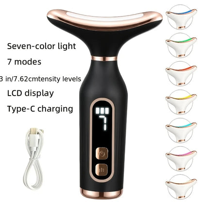 7 Color LED EMS Face & Neck Massager LCD Beauty Skin Care Device