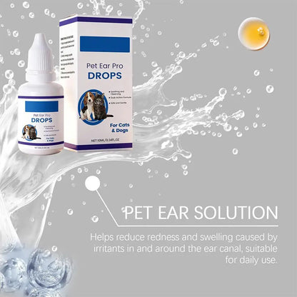 Pet Ear Cleaner Drops for Dogs & Cats Earwax Odor & Itch Care
