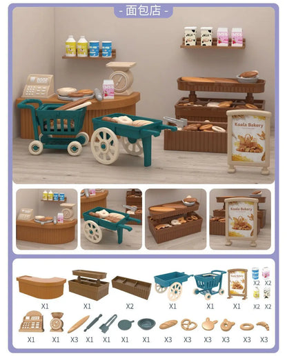 Mini Supermarket Dollhouse Toys Pretend Shopping Educational Play Set