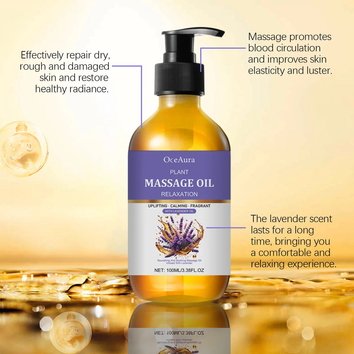 Lavender Essential Oil Aromatherapy Massage Relaxing Body Care